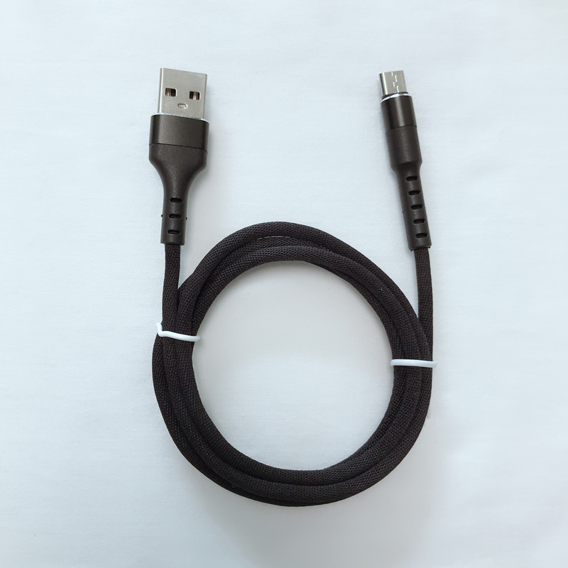 Fast Charging Round Alloggiamento di alluminio Intrecciato Flex bending Cavo dati USB per micro USB, tipo C, carica e sincronizzazione di fulmini per iPhone